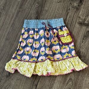 Matilda Jane Blue and Yellow Floral A-Line Skirt